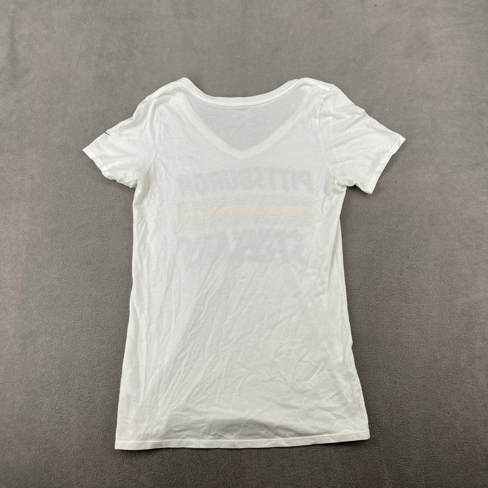 Nike Pittsburgh Steelers V-Neck T-Shirt Womens Medium White Tri-Blend Athletic - Picture 7 of 11